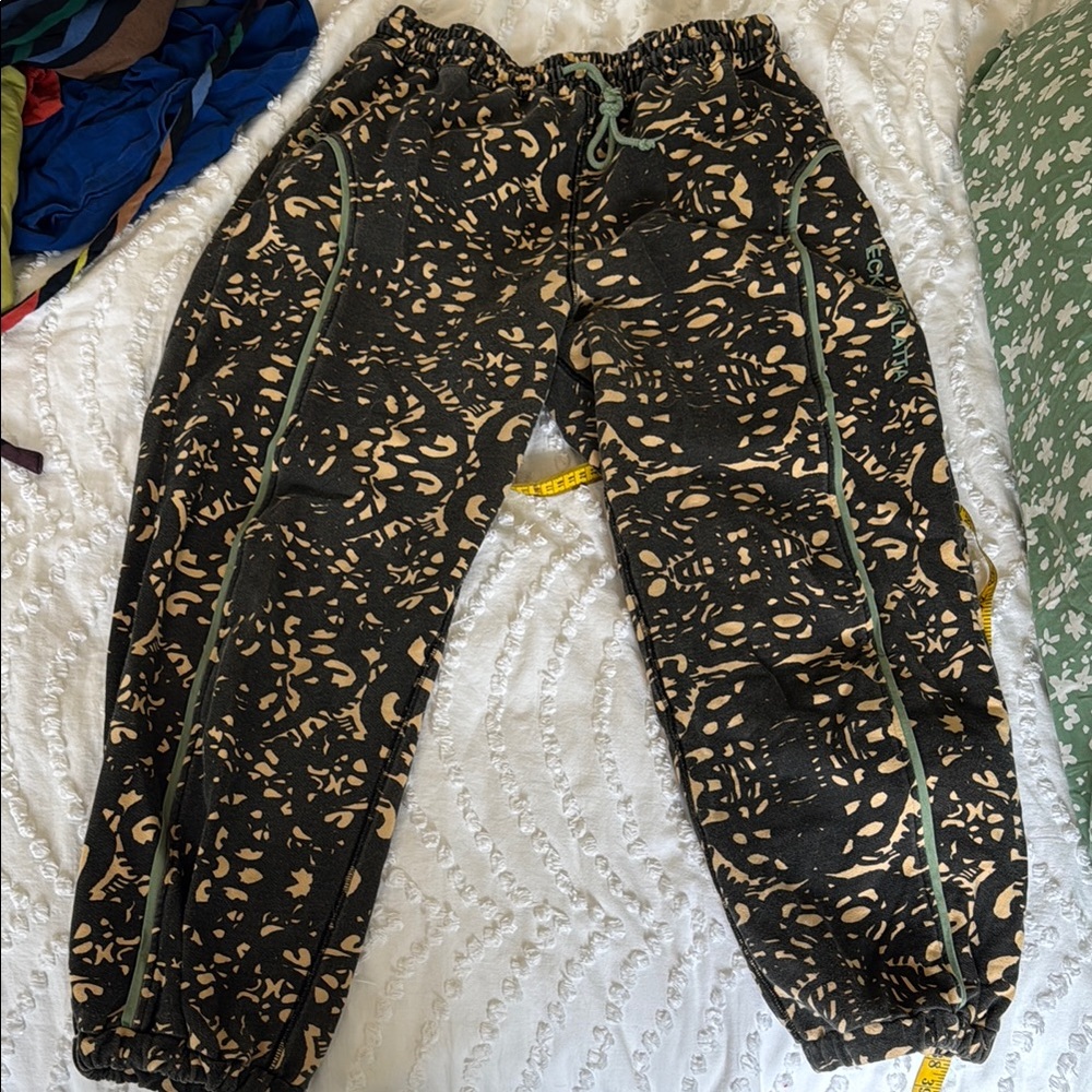 Eckhaus Latta Stylish Black and Tan Womens Joggers Size XL